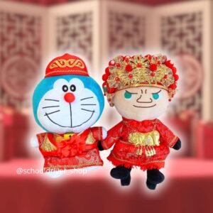 多啦A夢&阿美  中式結婚公仔