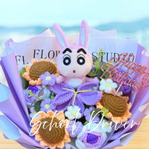 兔兔造型蠟筆小新 生日花束(L Size)