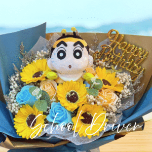 蜜蜂造型蠟筆小新 生日花束 (L Size)