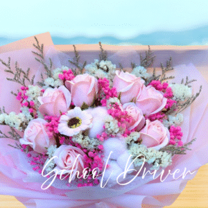 粉色玫瑰木棉花滿天星 (L Size)