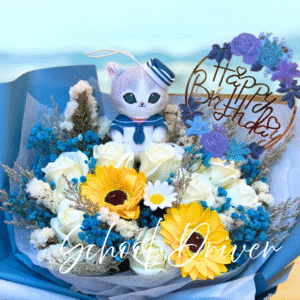 鯊魚貓 生日花束 (L Size)