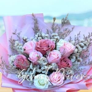 粉色玫瑰滿天星 (L Size)