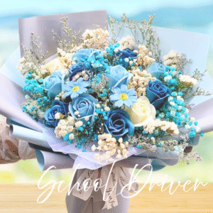 藍色玫瑰滿天星 (L Size)