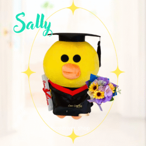 正版Line Sally小雞 畢業公仔 30CM  (不包手花)