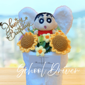 蠟筆小新 白色兔仔花 生日花束 (M Size)