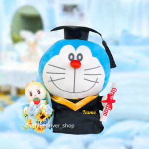 正版多啦A夢 畢業公仔 30CM  (不包手花)