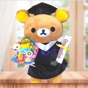 正版鬆弛熊 畢業公仔 30CM  (不包手花)