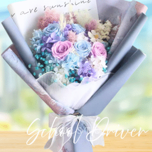 紫色玫瑰永生花 (L Size)