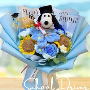 畢業花束 │ Snoopy 藍色太陽花 │ 客製化花束